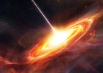 O novo quasar que quebrou o recorde de buraco negro supermassivo mais distante