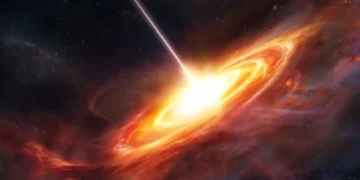 O novo quasar que quebrou o recorde de buraco negro supermassivo mais distante