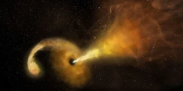 Buraco negro errante devora estrela na borda de galáxia