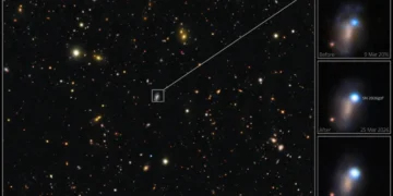 Astrônomos observam explosão de supernova rara a 500 milhões de anos-luz da Terra